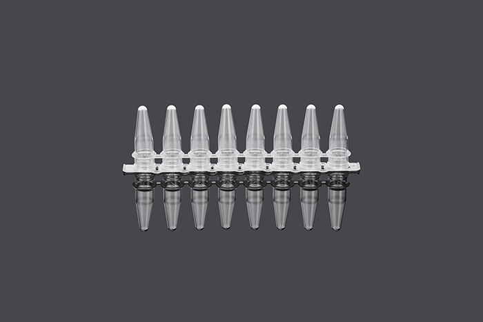 0.2mL PCR8联排，管盖一体，透明(A款axygen同款）